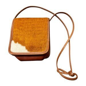 Vintage Zippi Cowhide & Leather Crossbody Bag – Made in USA